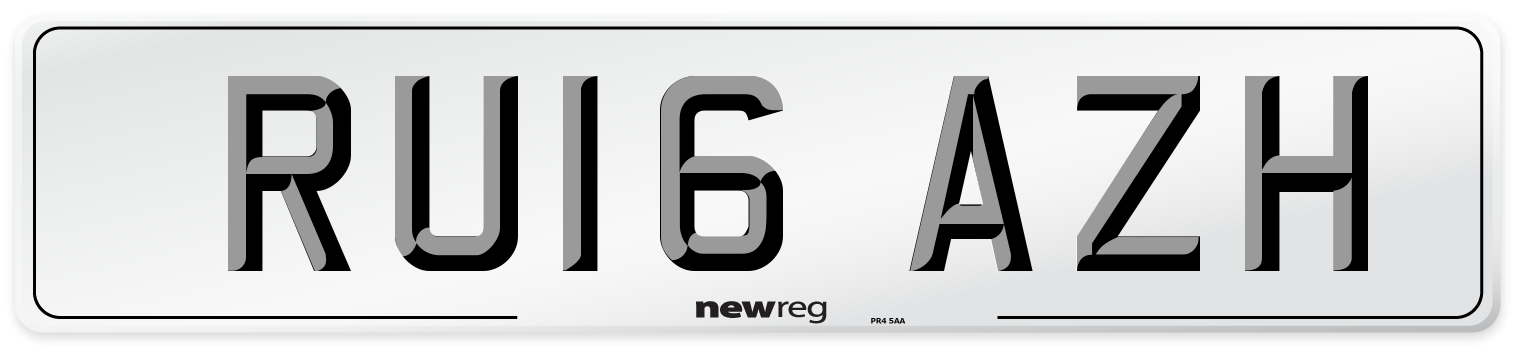 RU16 AZH Number Plate from New Reg